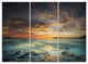 "The Tanah Lot Temple In Bali Island" Beach Metal Wall Art, 3 Panels, 36"x28"