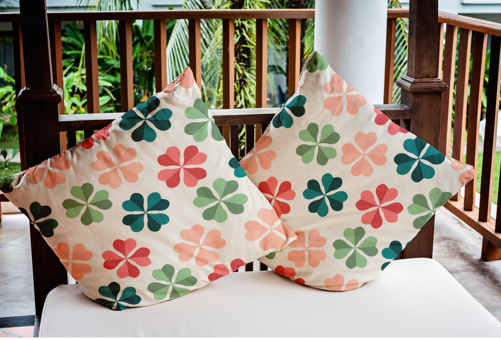 Lucky Patch St. Patrick's Day Indoor/Outdoor Pillow, Ocean Abyss Green, 18x18"