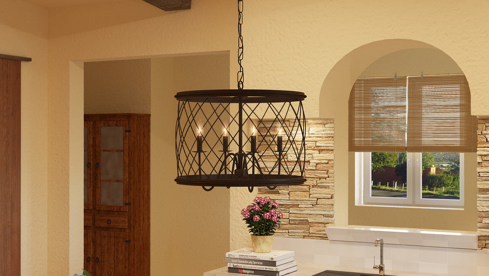 Quoizel RDY2821PN Four Light Pendant Dury Palladian Bronze