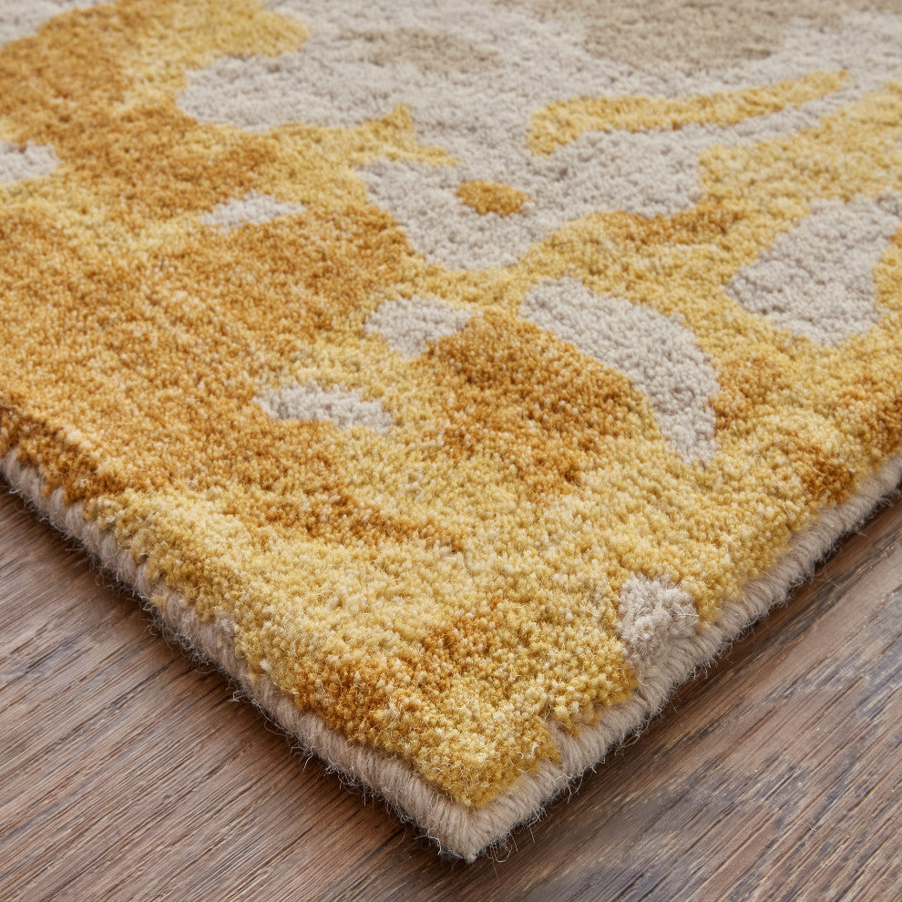 Weave & Wander Everley Wool Rug, Sunny Yellow/Sky Blue, Rug, 4'x6'