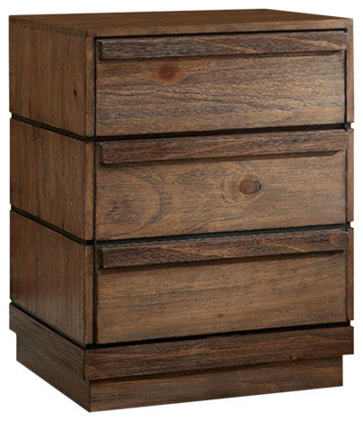Benzara BM123002 Coimbra Transitional Style Attractive Night Stand, Brown