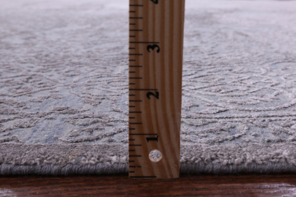 Wool and Silk Hand Knotted Modern Rug 8' 9" X 12' 2" Q9452