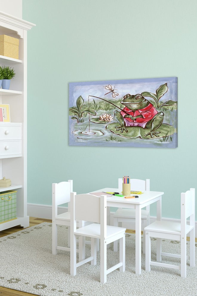 Marmont Hill, "Freddie Gone Fishing" by Reesa Qualia on Wrapped Canvas, 18x12