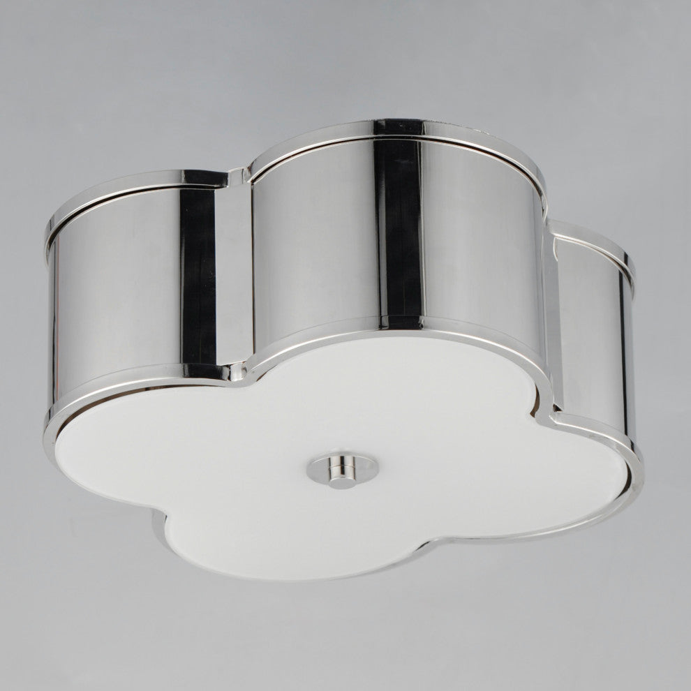 Maxim 12247 Clover 2 Light 14"W Flush Mount Ceiling Fixture - Polished Nickel