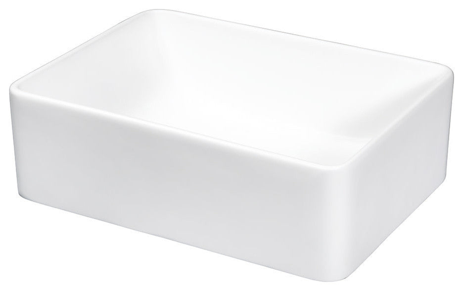 Fauceture Solid Surface White Stone Vessel Sink, Matte White