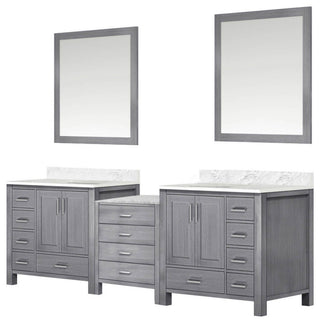 Lexora Coraline Double Bath Vanity Distressed Gray 92 With Countertop & Mirror