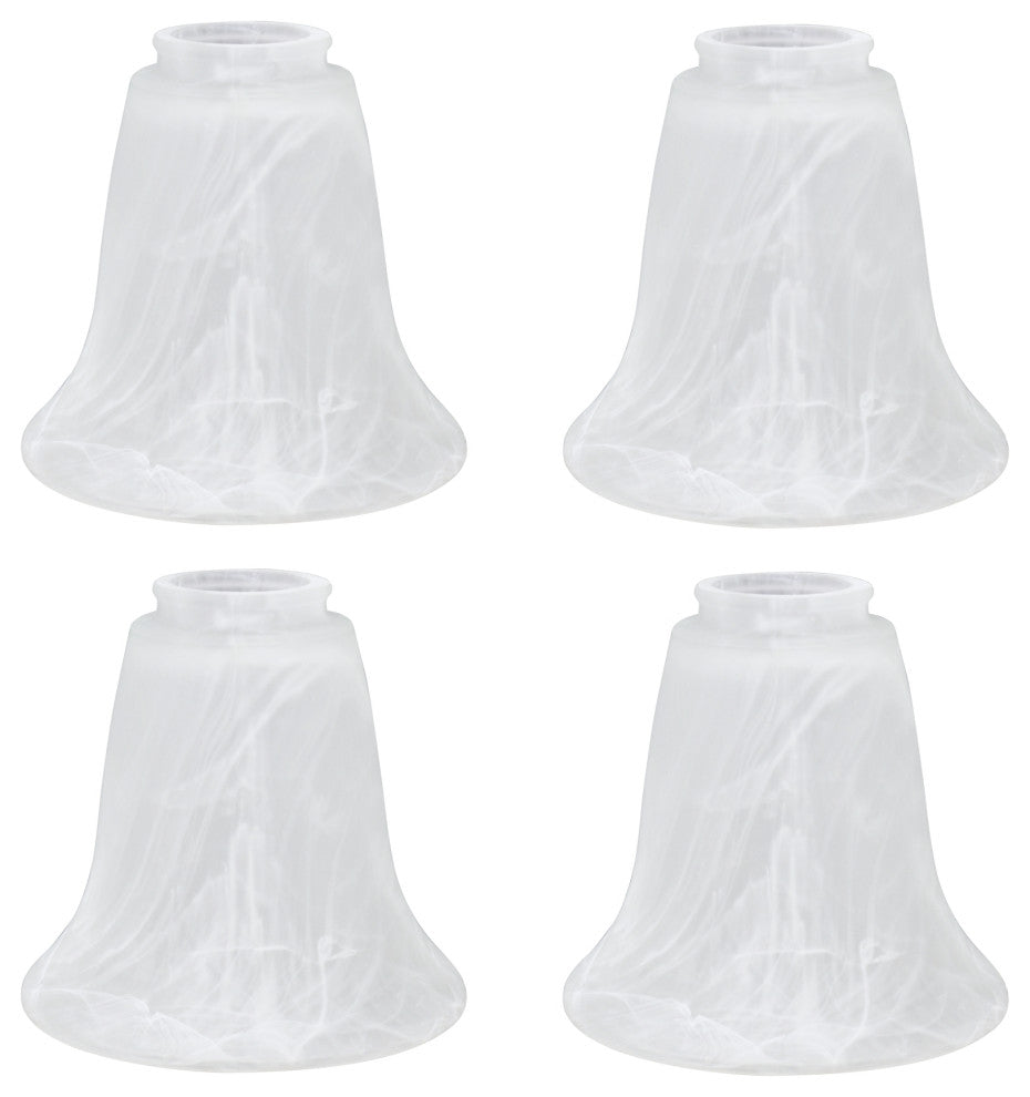Aspen Creative 23029-4 Replacement Bell Shaped Alabaster Glass Shade 4 Pack