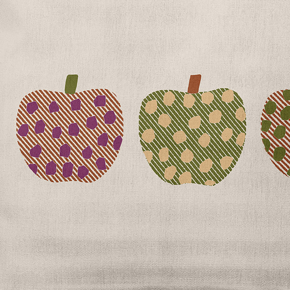 18" x 18" Apples Indoor/Outdoor Polyester Throw Pillow, Dusty Rose