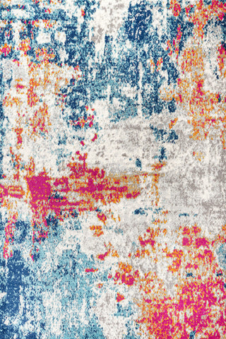 Sunset Modern Abstract Area Rug, Blue/Multi, 8 X 10