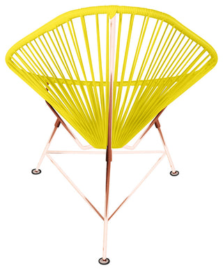 Acapulco Indoor/Outdoor Handmade Lounge Chair, Yellow Weave, Copper Frame