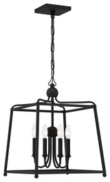 Libby Langdon for Crystorama Sylvan 4 Light Black Forged Chandelier