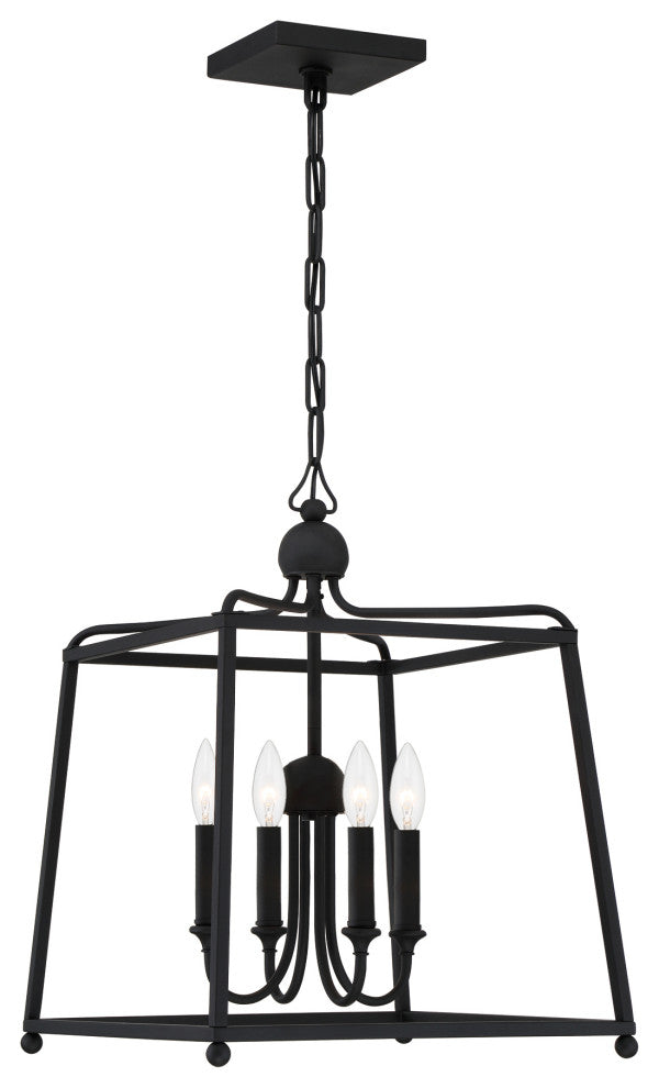 Libby Langdon for Crystorama Sylvan 4 Light Black Forged Chandelier