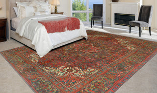 Vintage Heriz Edouard Red/Charcoal Rug, 7'10x10'7