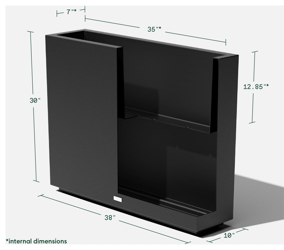 Veradek Block Series Span Planter, Black, Medium