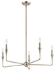 Alvaro Chandelier, Polished Nickel, 5 Light