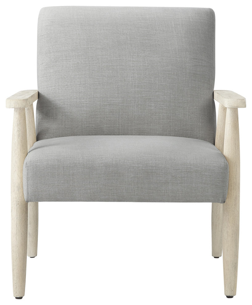 Rustic Manor Gian Armchair Upholstered, Gray and Cream Linen