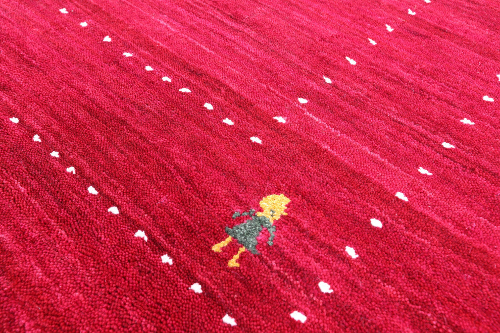 6' 0" X 9' 0" Persian Gabbeh Handmade Wool Rug - Q15218