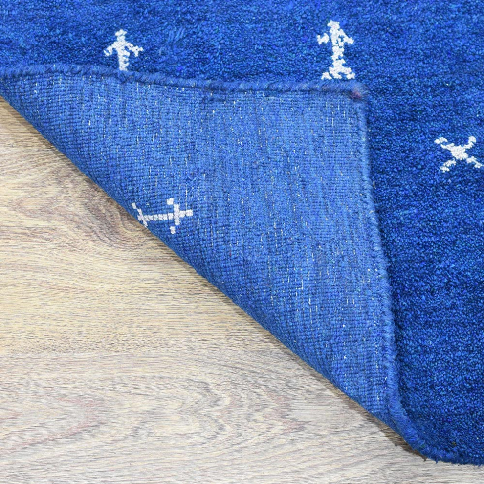 HAND KNOTTED LOOM SILK ECO-FRIENDLY AREA RUGS -6'x9',Rectangle,Blue,Contemporary