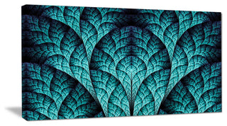 Blue Exotic Biological Organism, Oversized Abstract Canvas Art Print, 60x28