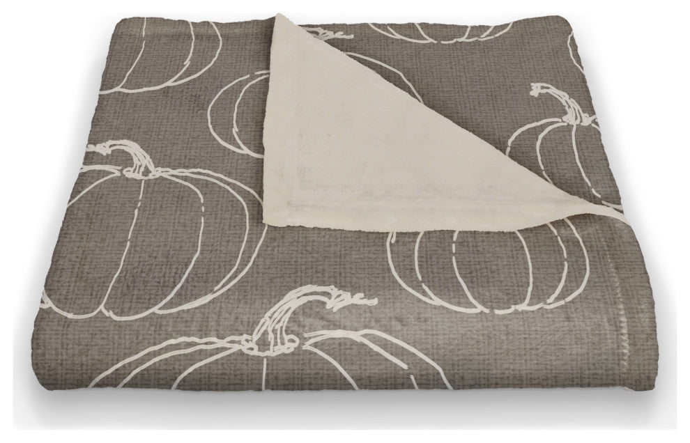 Gray Pumpkin Pattern 50x60 Coral Fleece Blanket