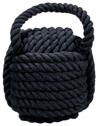 Nautical Rope Knot Decorative Cotton Door Stop, Grey, Black