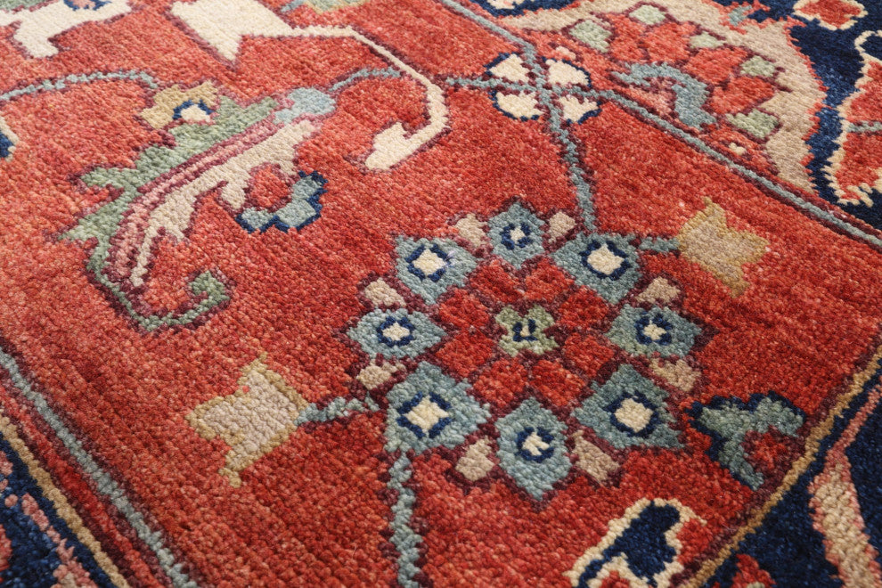9' 11" X 13' 8" Handmade Heriz Serapi Wool Rug - Q16010
