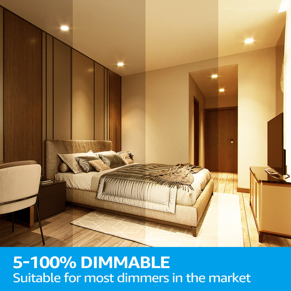 24 Pack 12W 6" LED Recessed Lighting With Junction Box, 2700K Soft White