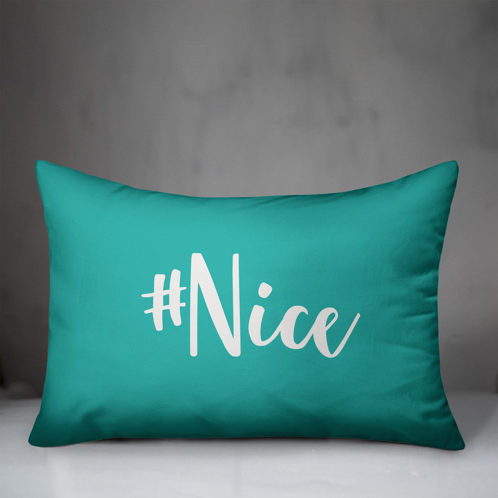 #Nice, Teal 14x20 Lumbar Pillow