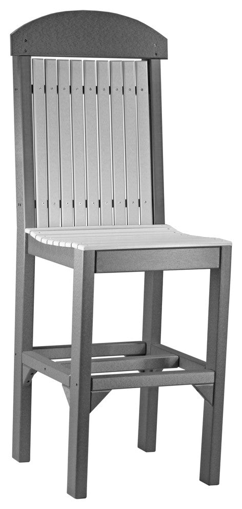 Set of 4 Poly Dining Chairs, Dove Gray & Slate, Bar Height, Side Chair