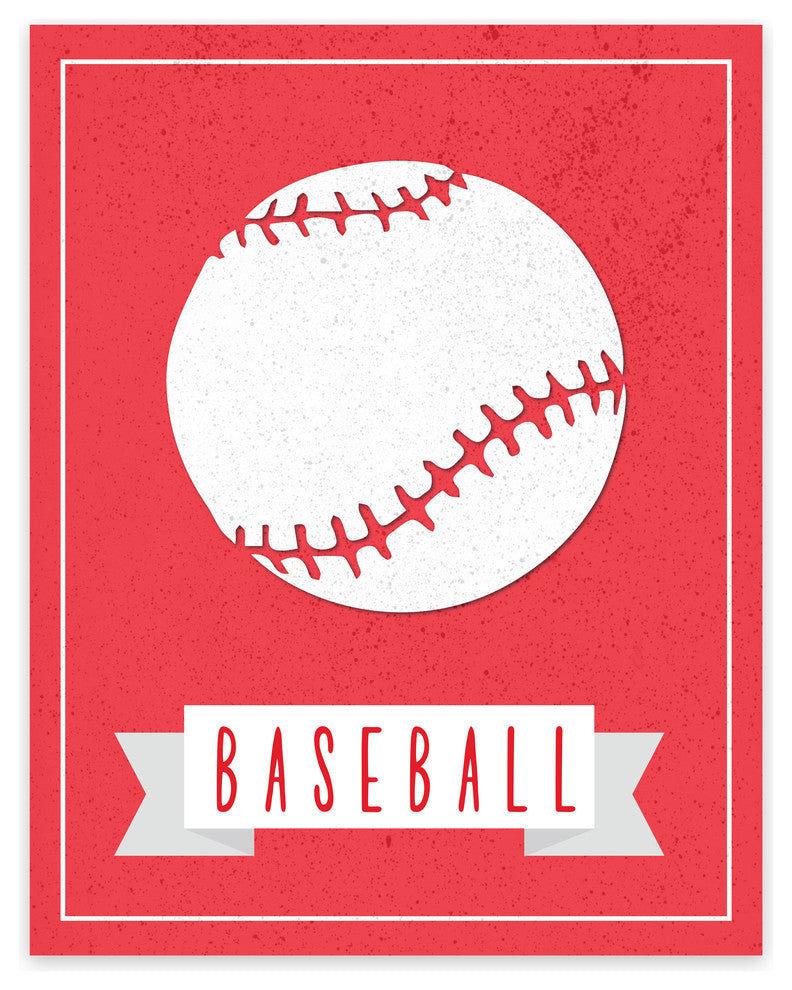 Sport Balls: Baseball Paper Print, 11"x14"