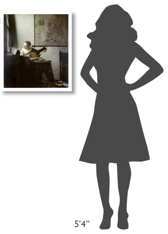 "The Lute Player" Digital Paper Print by Johannes Vermeer, 21"x24"