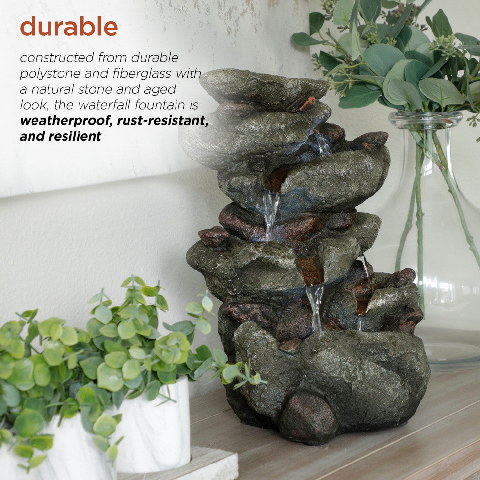 Rainforest Rock Fountain with LED Light