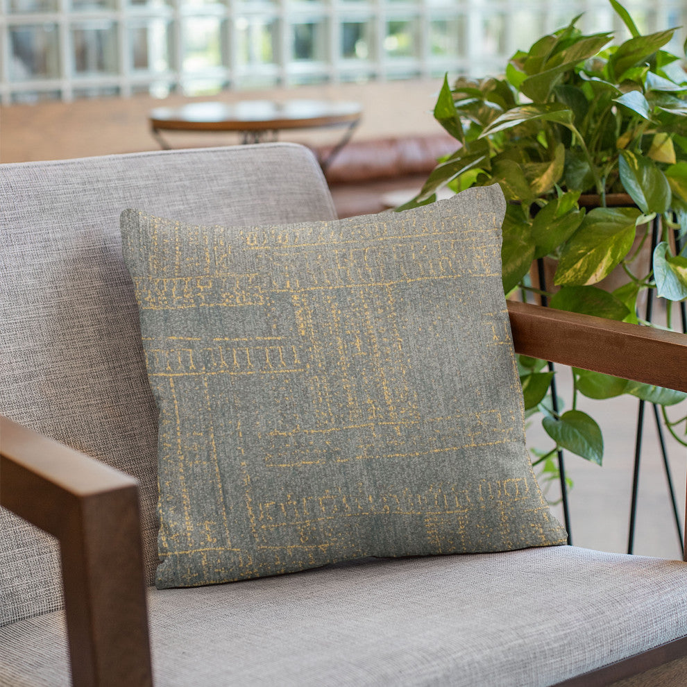 Plutus Blue Lux Abstract Luxury Throw Pillow, 22"x22"