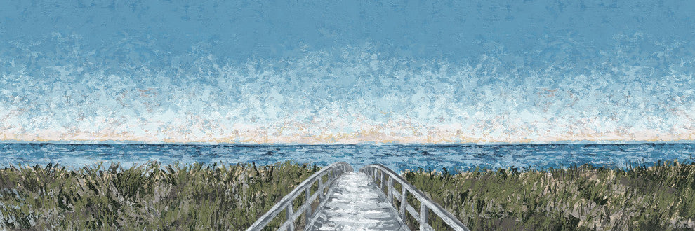 "Vacation Mode" Painting Print on Wrapped Canvas, 15x5