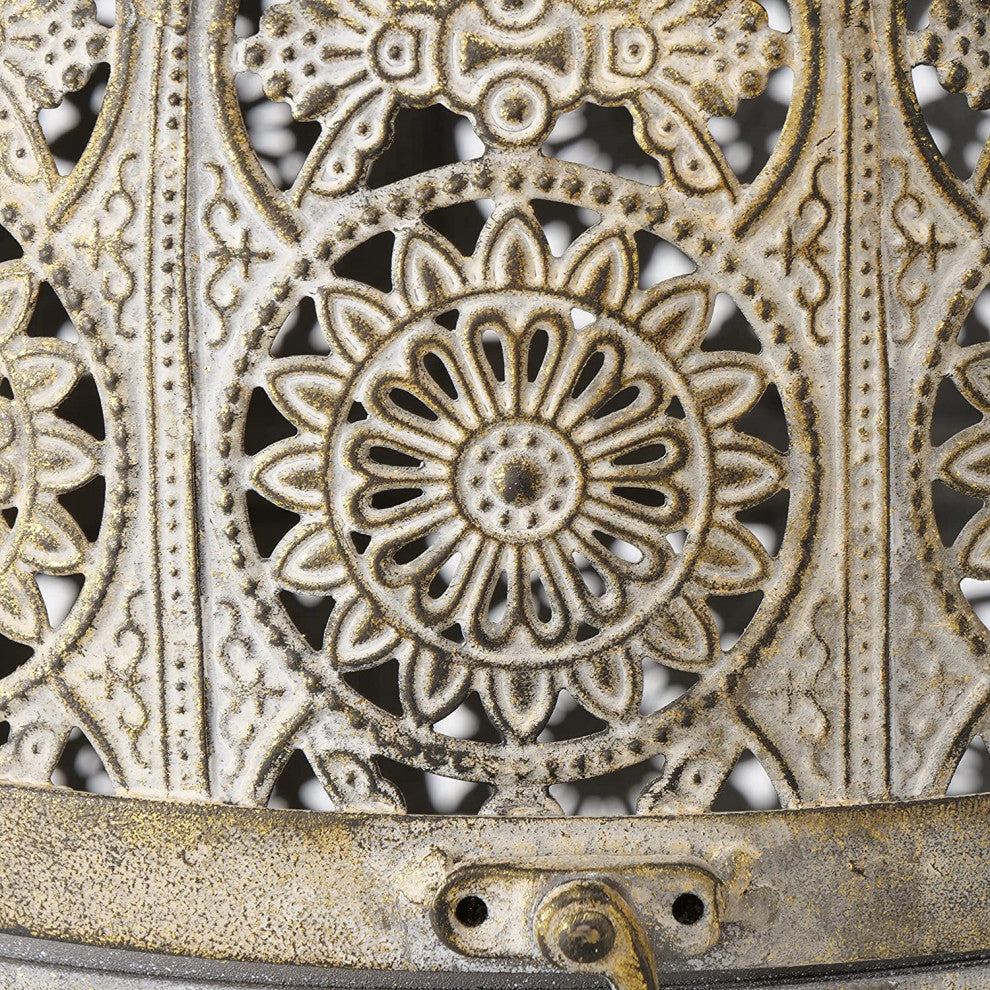 2 Piece Moroccan Metal Lacy Lattice Lantern Set