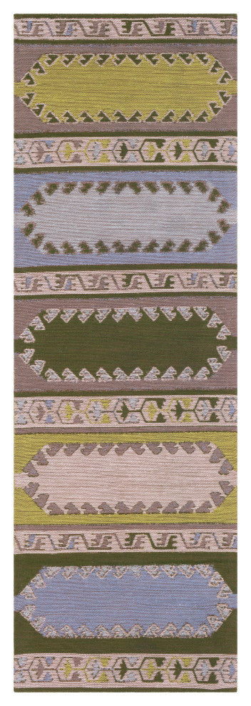 Surya Sajal SAJ-1079 8'x10' Rug, Dark Green/Taupe/Blush/Denim/Lime/Pale Blue