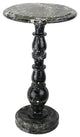 Natural Geo Black Marble Round End Accent Table