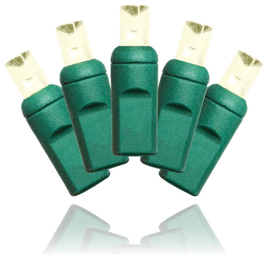 50-Piece 5 mm. Conical Warm White LED Light Set With In-Line Rectifer