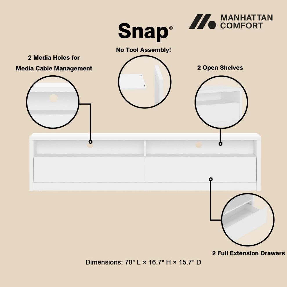 Manhattan Comfort Duncan 70" TV Stand