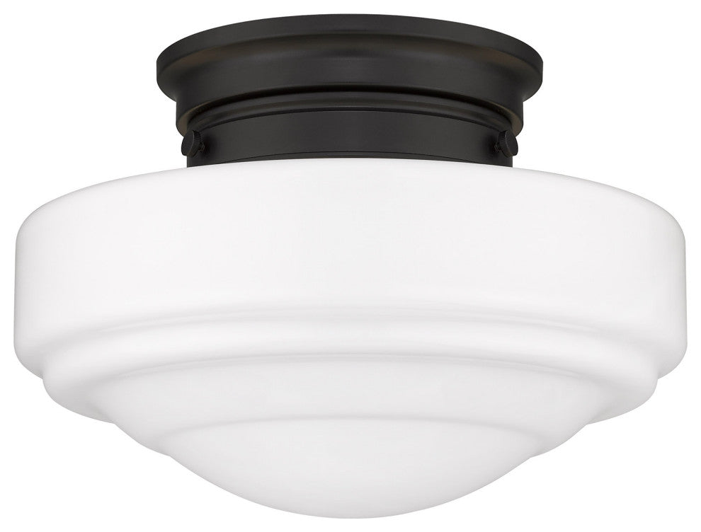 Ingalls Semi-Flush With Vintage Milk Glass Shade