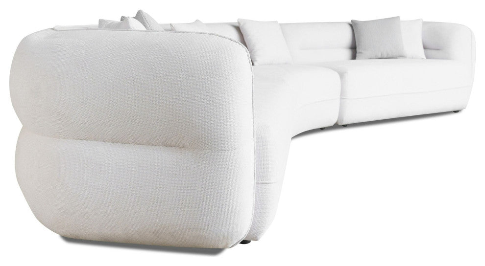Divani Casa Gypsy Modern Off-White Fabric Curved Sectional Sofa