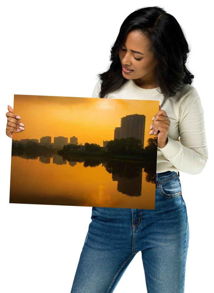 Wilmington at Sunrise Urban Landscape Photo Unframed Wall Art Print, 12" X 16"