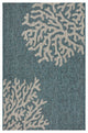 8" x 9" Blue Coral Reef Indoor Outdoor Area Rug