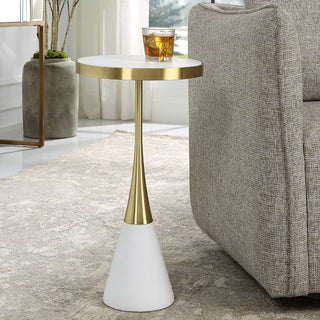 Uttermost 25281 Apex White Concrete Accent Table