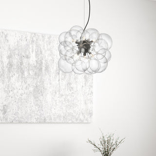 6 Light Modern Halogen Pendant, Matte Black
