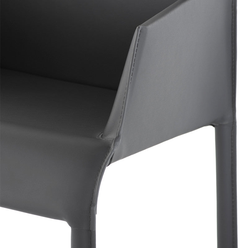 Delphine Dark Grey Leather Dining Chair, HGND218