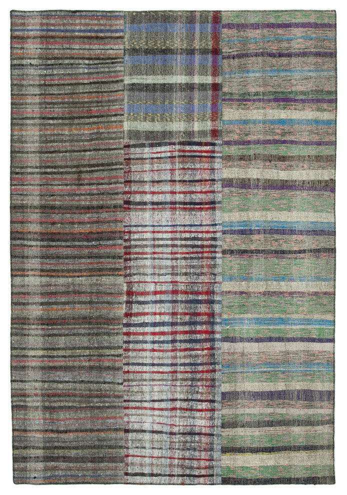 Rug N Carpet - Handmade Oriental 8' 2'' x 11' 10'' Rustic Patchwork Kilim Rug