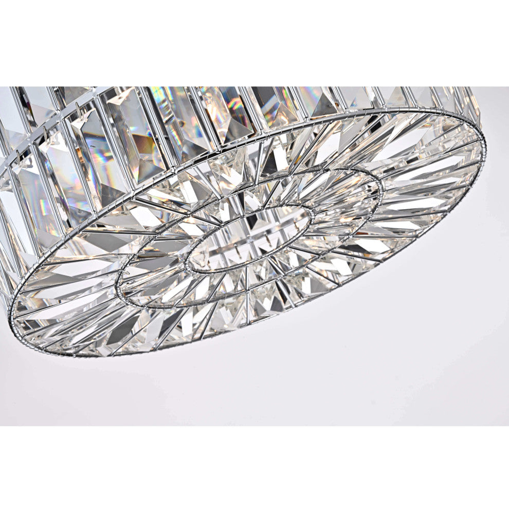 Abigil 4-Light Chrome Crystal Glass Prism Flush Mount