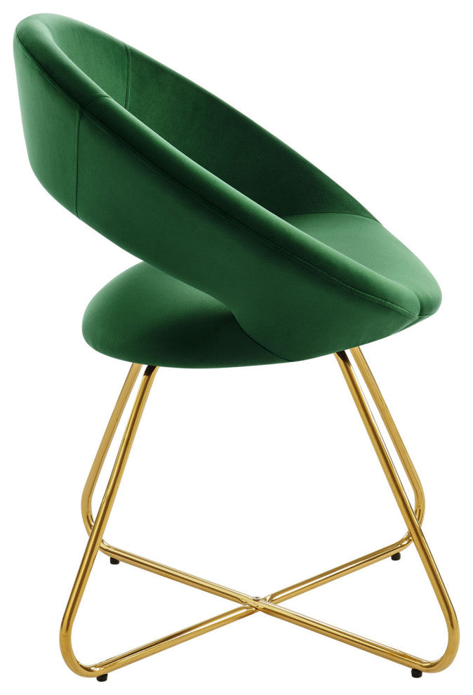 Nouvelle Performance Velvet Dining Chair Set of 2 Gold Emerald -4681