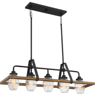 Quoizel GUI540 Guilford 5 Light 40"W Linear Chandelier - Grey Ash